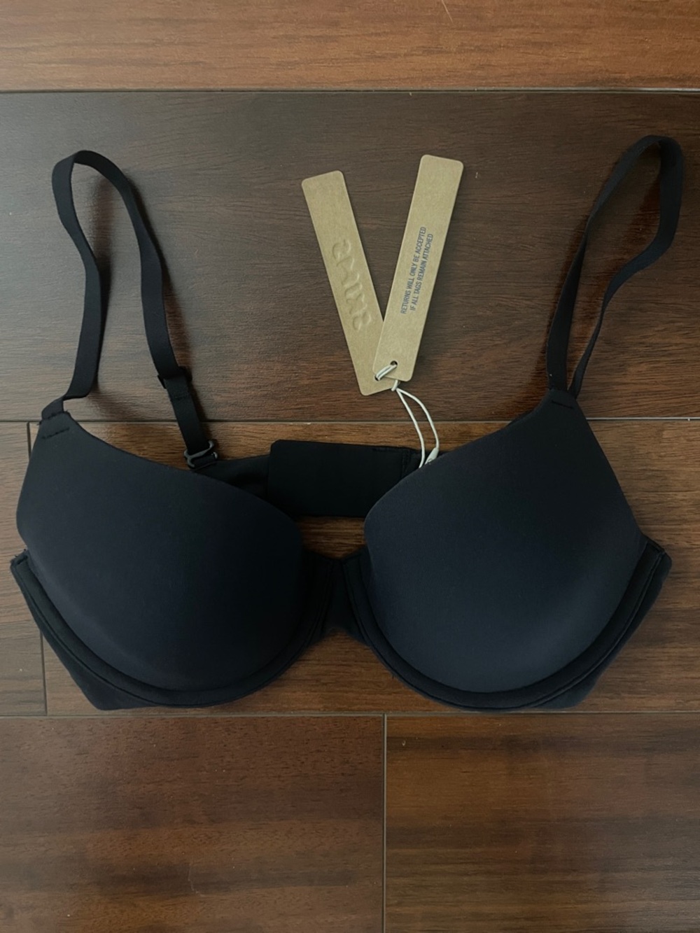 NWT SKIMS Fits Everybody T-Shirt Bra | Onyx Black | 34B